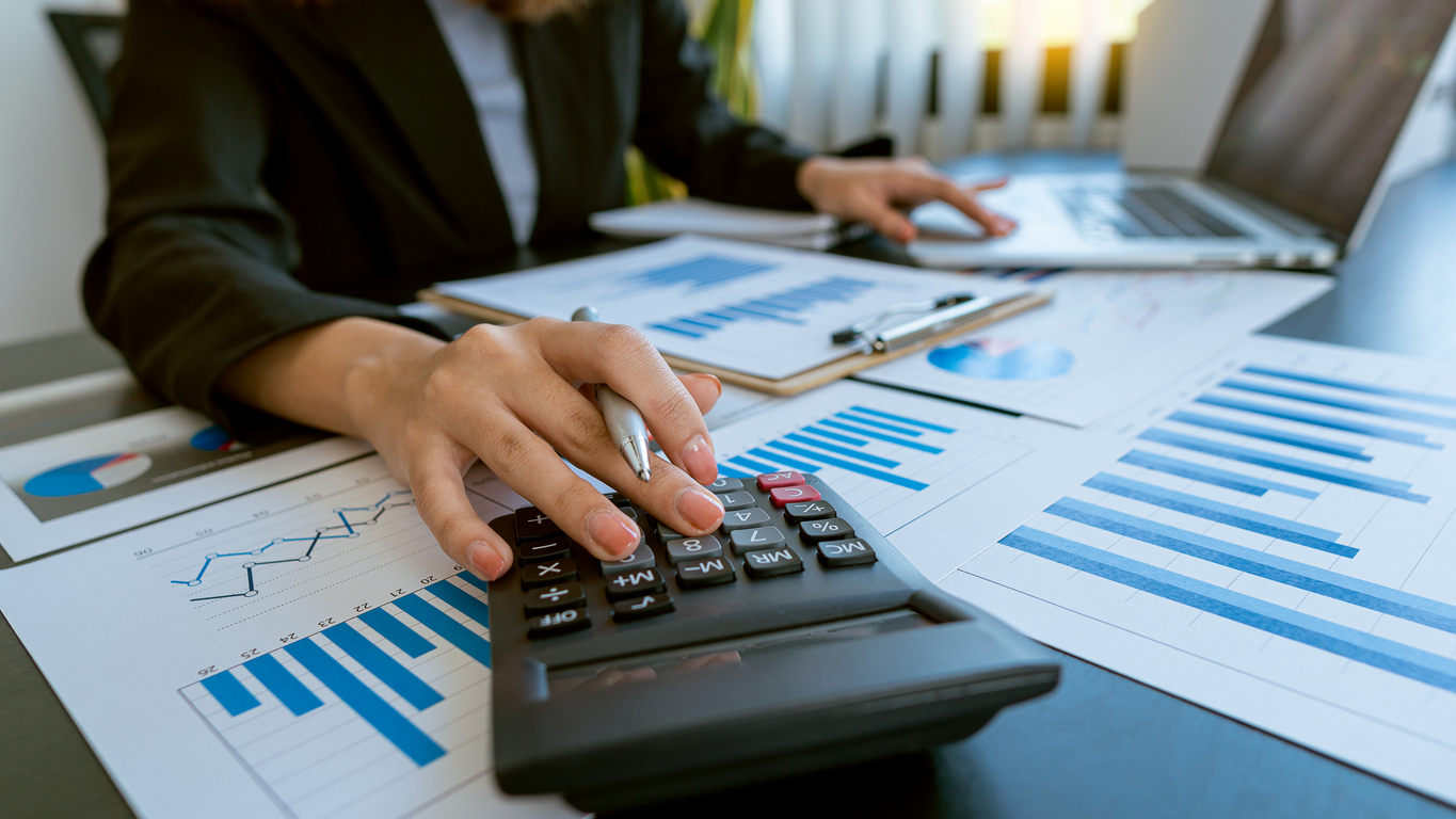 Accountant with caculator